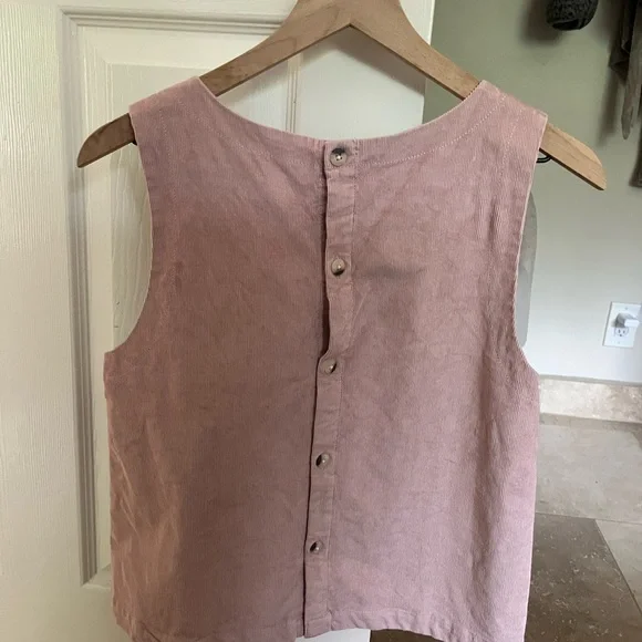 Pact Modern Corduroy Button Back Tank (Sandshell and Modern Mauve) Size Medium - Picture 7 of 11